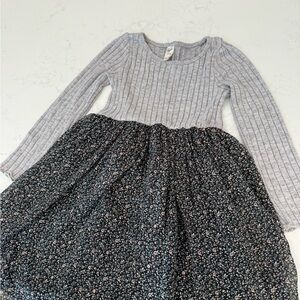 OshKosh B'gosh Gray and Black Floral Dress